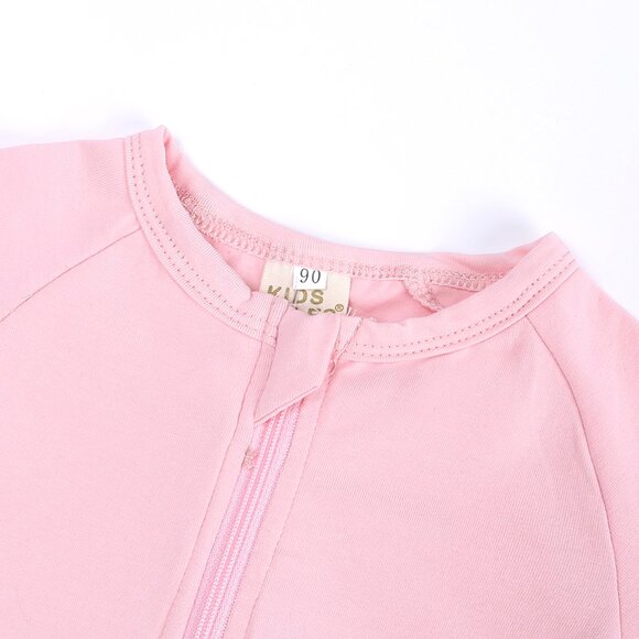 *MONOGRAM*BABY ROMPER-Sleeper *NWT* Short Sleeve Short Double Zipper Cotton Pink - Picture 5 of 16